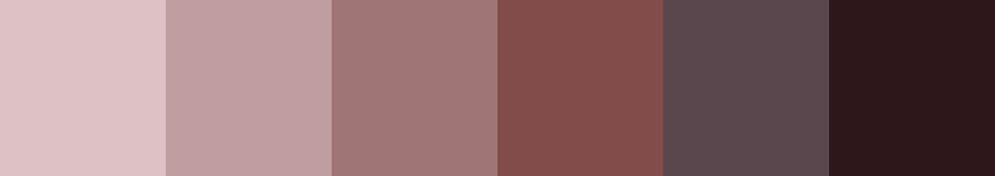 Six-swatch palette extracted from the eye reference, from pale pink to near-black